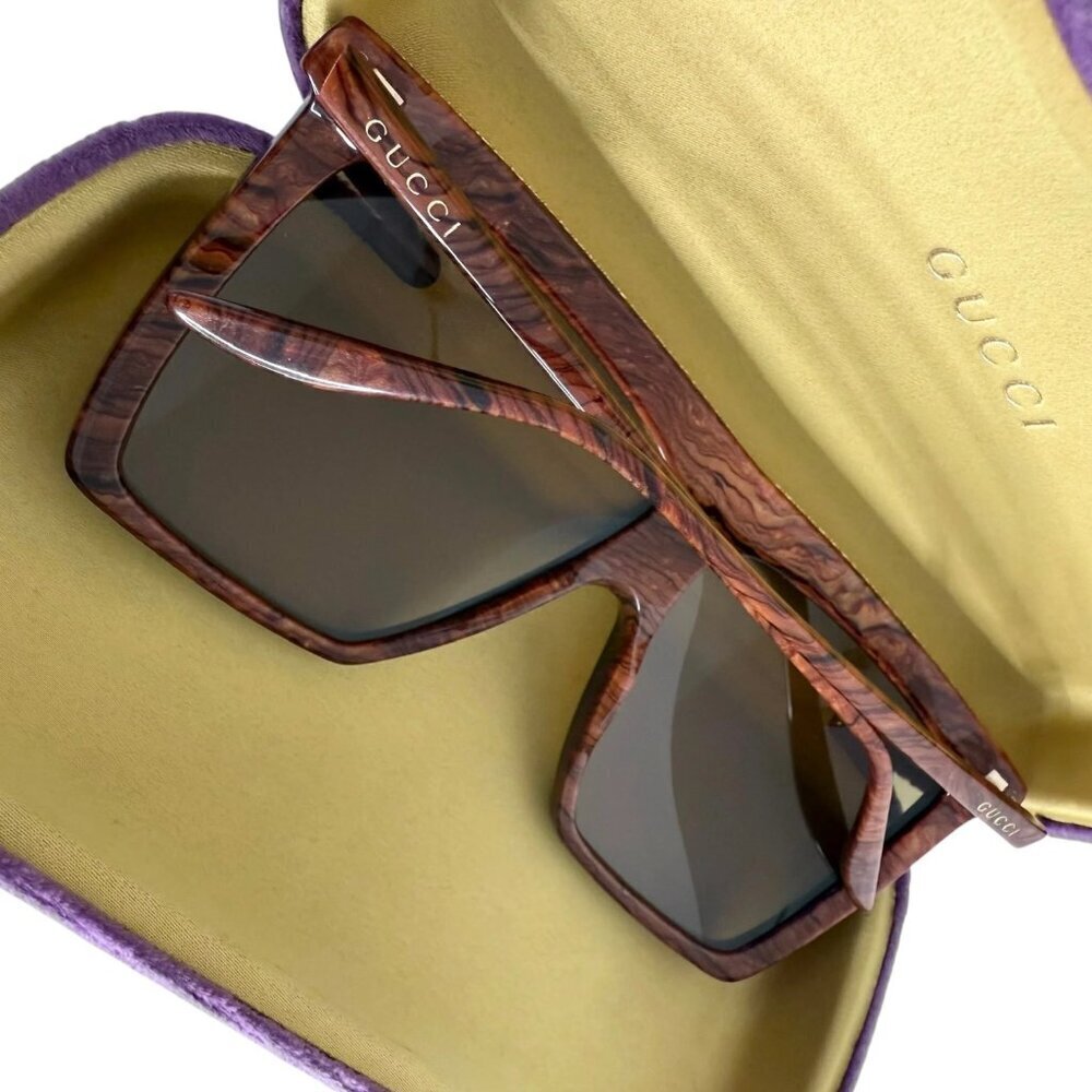 NWT GUCCI GG0733S - 005 Crystal Embellished Flat Top Sunglasses - Picture 12 of 15
